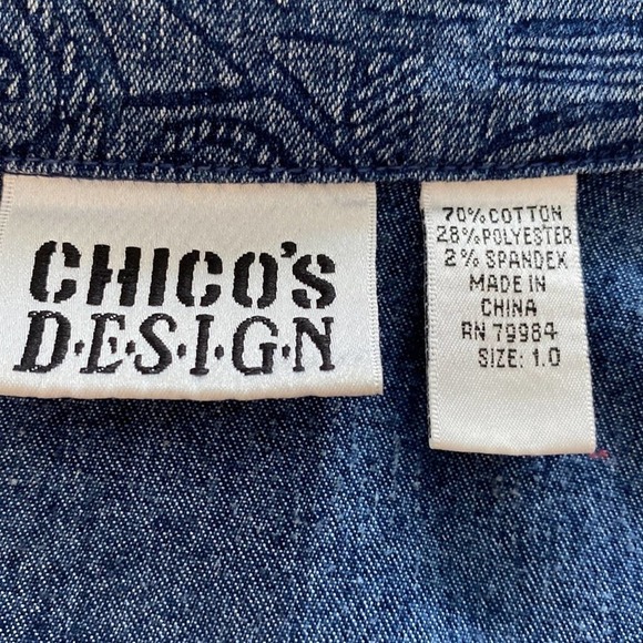 Chicos VTG Jean jacket full zip collared king sleeves button cuffs Medium
C - Picture 3 of 10